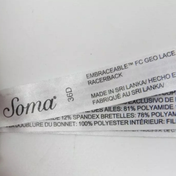 Soma Embraceable Full Coverage Lace Racerback Bra - Picture 2 of 2